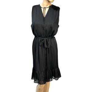 WHBM White House Black Market Women’s Dress L Size L Tie Belt Ruffle Hem NWT